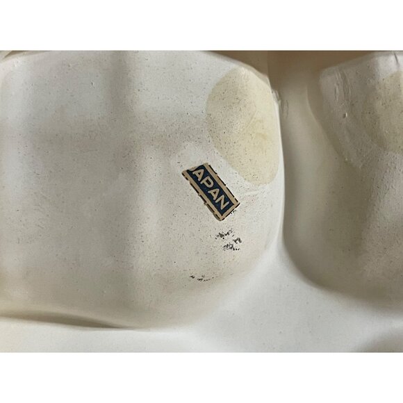 Vintage Majolica Porcelain Oak Leave Basketweave Divided Fruit Dish Square Peach - Picture 5 of 6